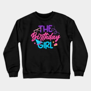 Cool Birthday Girl Partying Balloons Birthday Cake Crewneck Sweatshirt